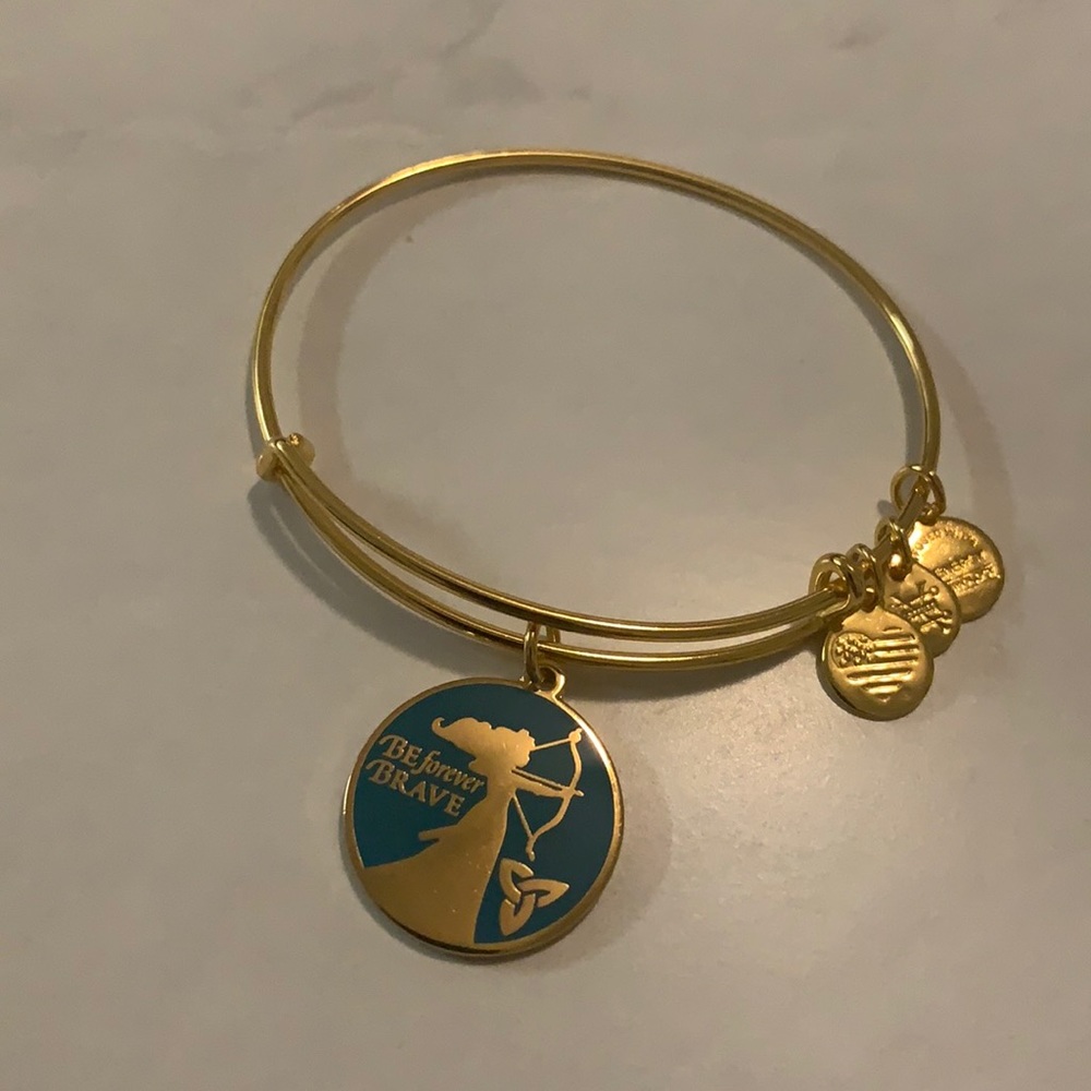 Alex and Ani Gold and Blue Bracelet
